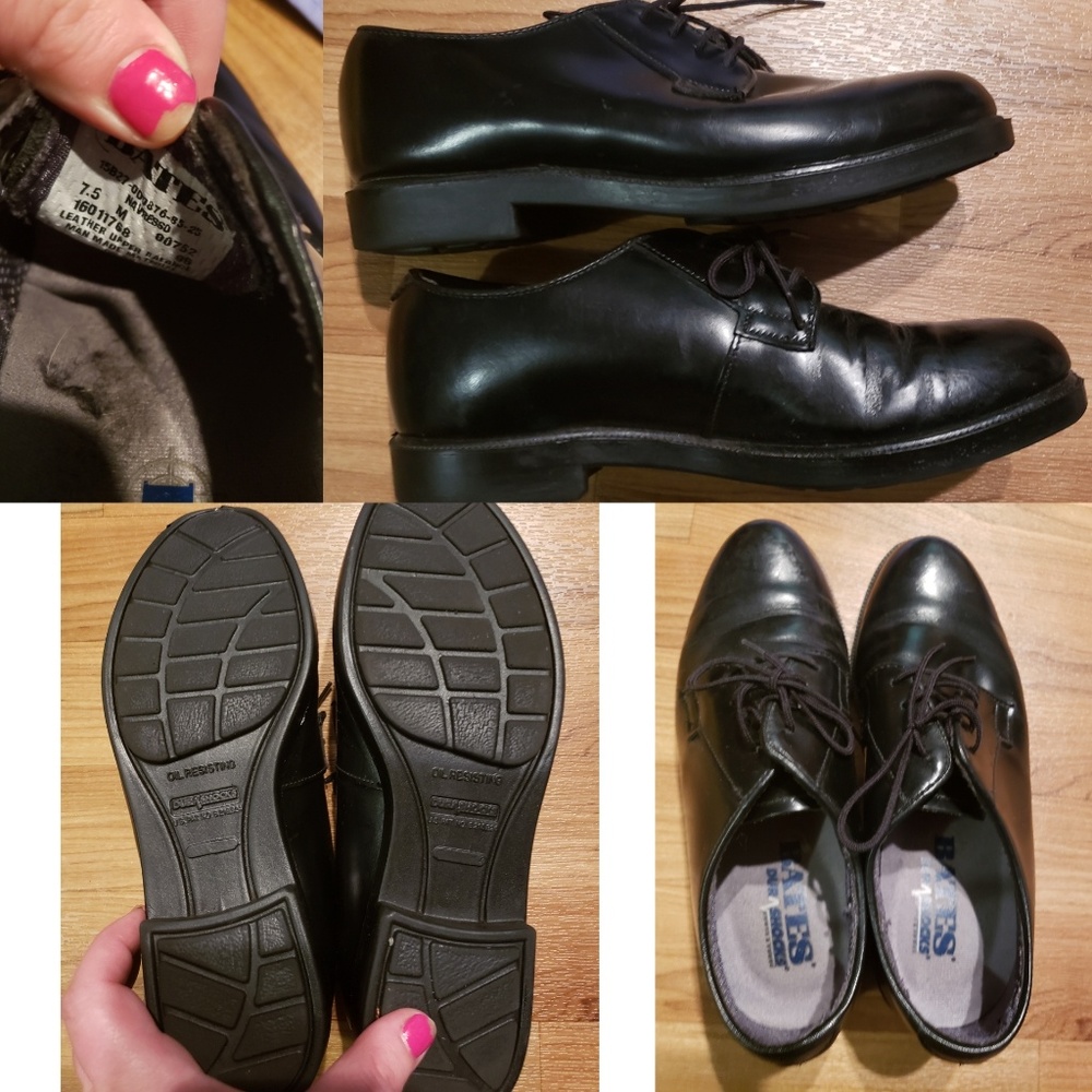 Womens Bates Black High Gloss Oxfords